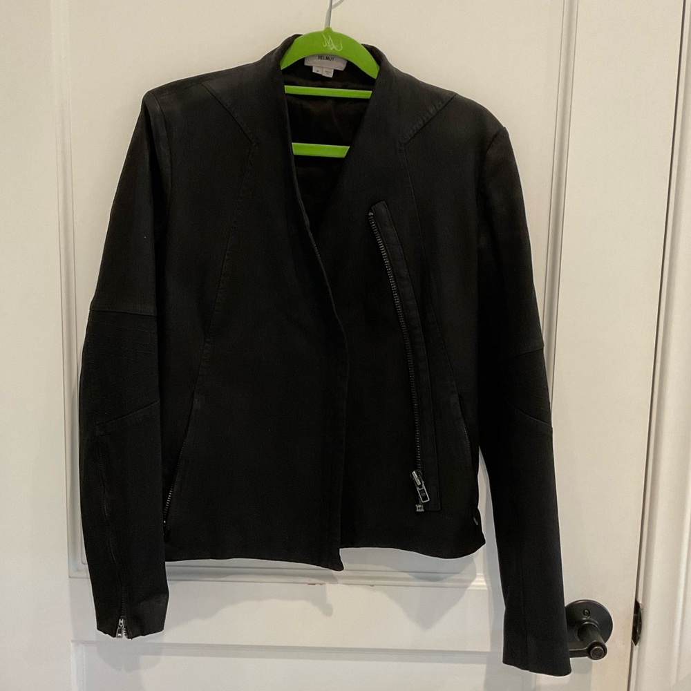 Helmut Lang Waxy Denim Simply Biker Jacket